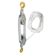 2200 Lbs Breaking Strength Block and Tackle Pulley Hoist with 6:1 Lifting Power for Heavy Duty Jobs