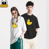 Pancoat Short-Sleeved t-Shirt Men Women Pure Cotton Summer Duck Print Little Yellow Duck Round Neck Half-Sleeved Couple Wear 1223