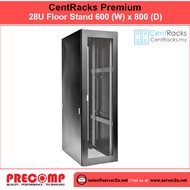 CentRacks Premium 28U (28U x 60cm x 80cm) Floor Stand Server Rack (CPP28U800F/CPG28U800F)
