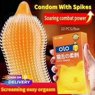 silicone Condoms for Men Dotted condoms with spikes bolitas asian fit Dotted condom with spike and bolitas with lubricant ultra thin silicon condoms sleeve for men penis sleeve spike bulitas dotted full spike spiral condom Discreet Package (52mm X 10psc)
