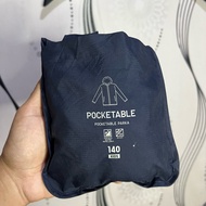 Thrift Running Jacket Brand Uniqlo Kids pockettable Navy Color| Preloved | Second Don't Forget To Re