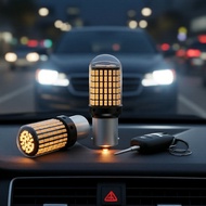 2Pcs S25 1156 BA15S P21W BAU15S PY21W 1157 BAY15D 3014 144 SMD Canbus LED Bulbs for Cars  2Pcs S25 1