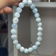夏日清新之選：療癒🪨玉化海紋石－拉利瑪手鍊 7.5mm+😍