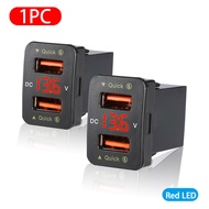 ที่ชาร์จแบตในรถ USB คู่ QC3.0 36Wที่ชาร์จในรถยนต์ DC 12V/24V ที่ชาร์จมือถือ USB