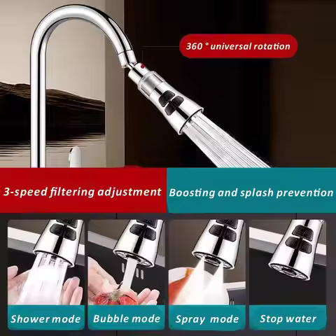 360° Rotate Kitchen Faucet Extender With Filter Function Universal Aerator Splash Filter Washbasin F
