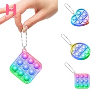 NEW Rainbow color pop it Fidget Toys Keychain Push Pop Bubble Sensory Toy Autism Needs Squishy Stress Reliever Toys Adult Child Funny Anti stress Pop It Fidget Keychain