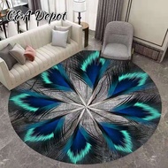 India Mandala Carpet 3D Round Carpet Deepavali Decoration tiems Anti-slip Floor Mat Carpets For living room Bedroom Decoration bohemian Carpet 3d Peacock Carpet Home Decor