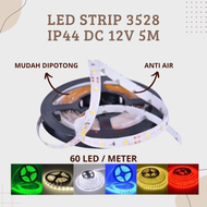 LED STRIP 3528 IP44 DC 12V 5M WATERPROOF LAMPU PLAFON LAMPU ETALASE TAHAN AIR LED STRIP 5M 12 Volt