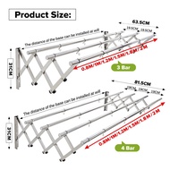 3 / 4 Bar 0.8M-2M Retractable Cloth Hangerl Ampaian Penyidai Dinding Baju Wall Mounted Clothes Dryin