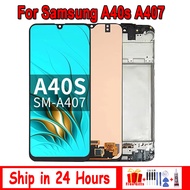 A40s 6.4 "หน้าจอ LCD สำหรับ Samsung Galaxy A40S A407การเปลี่ยนชิ้นส่วนจอสัมผัสแอลซีดีของเครื่องแปลงด