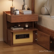 Safe with Bedroom Small Integrated Bedside Table Fingerprint Safe Solid Wood Combination Lock Free H
