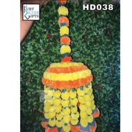 Hanging artificial flower decoration indian fake flower basket design Deepavali deco