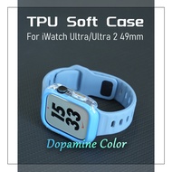 For iWatch Ultra 2 49mm 45mm 44mm 41mm Protective Case Dopamine Color Plating TPU Soft Case Cover for iWatch Series 9 8 7 6 5 4 SE2 Bumper Frame Accessories