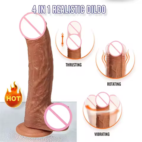 Wireless remote control giant telescopic vibrating dildo heated female masturbation dildo