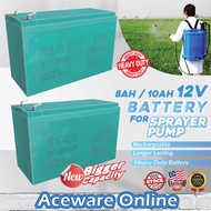 12V 8Ah 10Ah Battery For Sprayer Pump Knapsack Big Bateri Pam Racun Cas Semula Rechargeable Heavy Du
