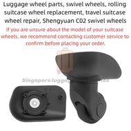 2pcs ShengYuan C02 Luggage Replacement Wheels | Suitcase Spare Swivel Casters Wheel Repair Parts For