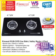 FIRENZZI FGH-2155 2 Burner GAS HOB (Tempered Glass Top)