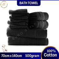 Black Premium Bath Towel 550 GSM 100% Cotton Thick l Soft Cotton Water Absorbent Tuala Mandi (70x140