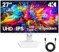 CRUA 4K Monitor, White, 68.6 cm (27 inch), UHD IPS Panel (3840 x 2160P) with 60 Hz, AMD Freesync Com
