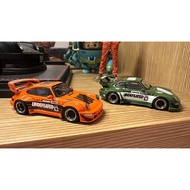 Inno64 Porsche 964 RWB Undefeated Orange and Green IDE 2025 1/64 Diecast