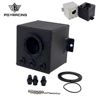 PQY-High performance 2L Billet Aluminum Fuel SURGE TANK AN6/AN6 WITH FITTINGS SILVER & BLACK PQY-TK8