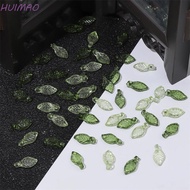 HUIMAO Green Acrylic Leaf Beads, Green Leaf Shape Green Transparent Leaf Shape Beads, Acrylic Beads 