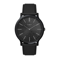 Timex TW2V43600 TREND GALLERY นาฬิกาข้อมือผู้ชาย สายหนัง สีดำ หน้าปัดดำ