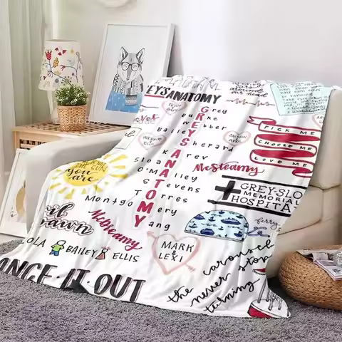 You're My Person Grey‘s Anatomy Blanket Luxury Soft Cartoon Flannel Blanket Lightweight Warm Plush B