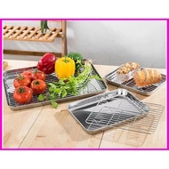 Rectangle Stainless steel Baking Serving Tray &amp; Rack Baking Tray Oven Tray BBQ Tray