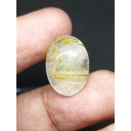 Natural Golden Rutilated Quartz Amethyst Gold Hair 18x13x5 mm 9.9 Ct Oval Cabochon Original code 194