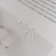 S925 Sterling Silver 14K Light Gold Ball Earrings Color-Preserving Needle Peas With Hanging Ring Bead With diy Handmade