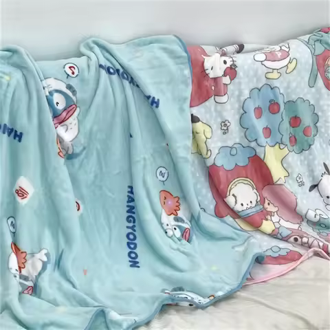 Cute Hangyodon Blanket Lovely Anime Warm Flannel Blanket Pillowcase Pekkle Pochacco Blanket Bedsprea