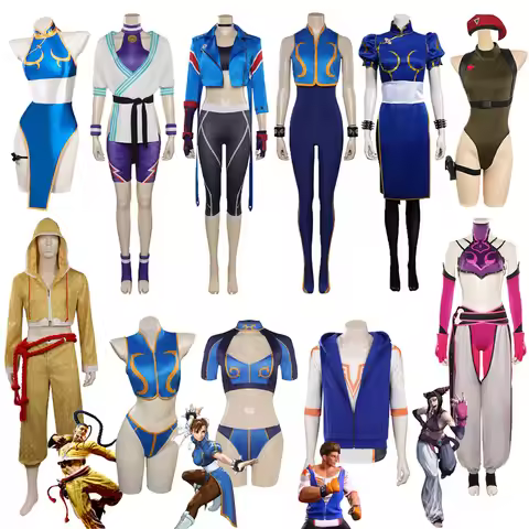 SF Fighter 6 Cammy Chun Li Jamie Cosplay Costume Vest Pants Coat Outfits Female Male Halloween Carni