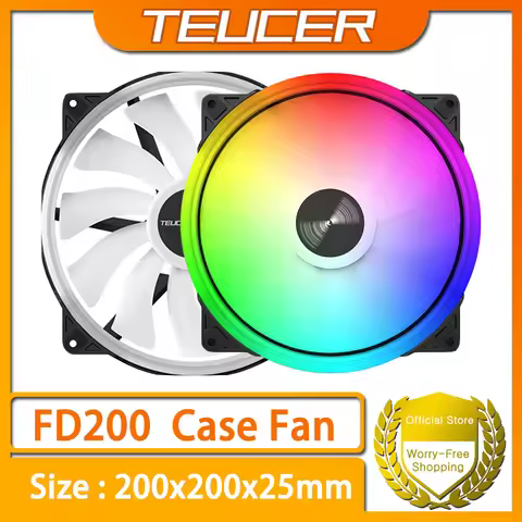 TEUCER FD200 PC Case Fan 200mm 4PIN ARGB Computer 5v 3PIN Case Cooling Fan Accessories
