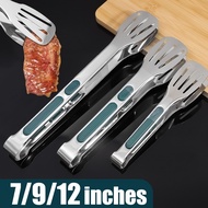 7/9/12inch Stainless Steel Food Tong - Food Clip - for Cooking BBQ - Non-Slip Handle - Buffet Clamp 