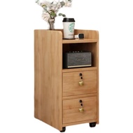 Log Small with cm Narrow Solid Wood Super Bedside Table Bedside Table 30cm Mini Movable Full Lock Wh