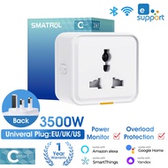 SMATRUL EWeLink APP 16A Smart Home Plug UK/US Universal Socket Universal Plug WiFi Travel Adapter Co