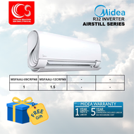 Midea Airstill 1.0 HP/1.5 HP Inverter Air Conditioner / Air Cond MSFAAU-09CRFN8/12CRFN8 + R32 Refrigerant