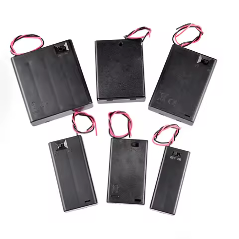 AAA 18650 Battery Holder Case Box With Cover And ON/OFF Switch Diy Cable Battery Storage Case For 2 