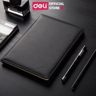 [NUSIGN x DELI] Deli Premium A5 Horizontal Lined Leather Notebook - 192 Pages, Anti-Glare 70gsm as a