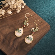 Her Lab Jewelry | Phong cảnh dân tộc Thái Xanh Bông tai Hoài cổ 24K mạ vàng phong cách cung điện giả