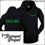 Baju Boxy Zip Up Jaket Hoodie ZiPPER SLETiNG Distro GOJEK polos custom indonesia pria wanita ojol oj
