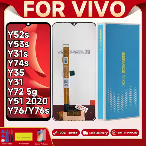 Tested 6.58" For VIVO Y52s Y53s Y31s Y72 5g Y74s Y76 Y76s Y35 Y31 Y51 2020 LCD Display Touch Screen 