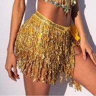 Phụ nữ sequin Tassel váy Rave Fringe Hip Scarf Boho Belly Bell