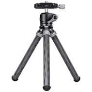 MT-02C+LH-22 Tabletop Tripod, Mini Travel Tripod, Carbon Fiber, 2 Leg Section, 1/4" Tripod Mounting 