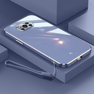 [ Read Stock ] Straight Edge Luxury Style Free Lanyard Case for Xiaomi POCO X3 Pro Nfc F3 New Design