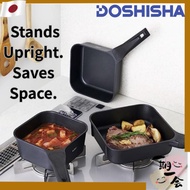 DOSHISHA SUTTO Square Frying Pan with Lid Self-Standing Design Space-Saving Cookware 16cm / 20cm Com
