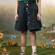 UNVESNO繁星多紐扣風琴袋闊腿裙褲男設計感寬松夏季短褲 TR-3138