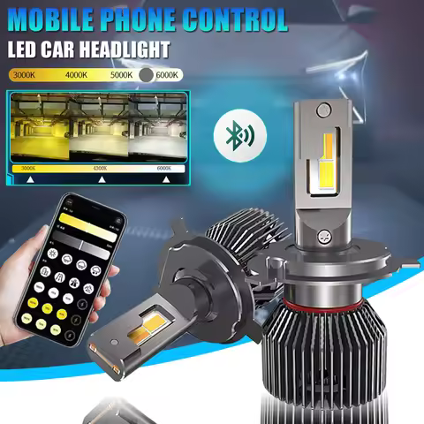 H7 LED Headlight AI Mobile APP Control Color 3500W 3000K-8000K Smart LED Chip High Power for H1 H4 H