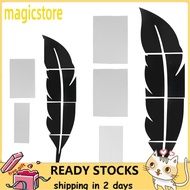 Magicstore DIY Feather Shaped Mirror Wall Sticker For Living Room Art Home Decor